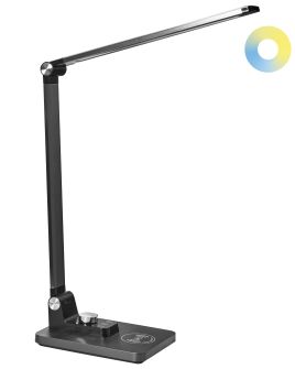 BURNLEYTON Desk Lamp with Wireless Charger - Black