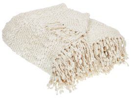 Blanket VELLA Cotton 200 x 220 cm Off-White