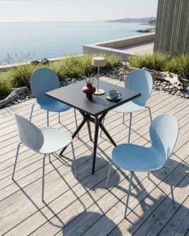 SACOVI Garden Chairs Set of 4 - Light Blue