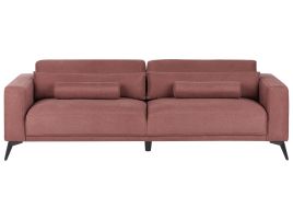 3 Seater Fabric Sofa Burgundy ANGE