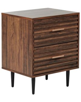 NOCTURA 2 Drawer Bedside Table - Brown