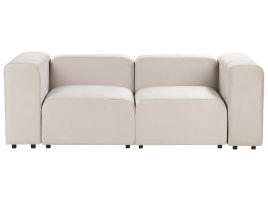 2 Seater Modular Velvet Sofa Beige FALSTERBO
