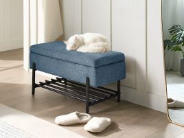 BOJAXO Boucle Ottoman Storage Pouffe - White