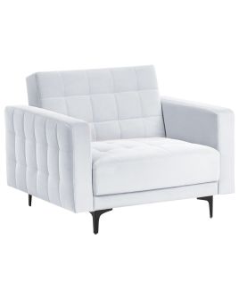 Armchair - ABERVON Velvet Light Grey