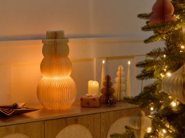 BEHETO Christmas Decor Table Lamp Snowman - Beige