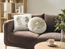 PALERO Cotton Decorative Cushions Animal Pattern Set of 2 - White