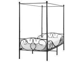 SORI Four Poster Bedframe Metal 90 x 200cm EU Single Bed Black