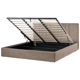 QUESTONE Super Kingsize Fabric Ottoman Storage Bedframe - Taupe