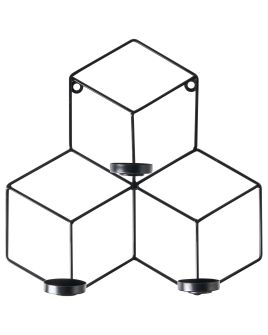 TACOURA Wall Candle Holder Metal 31 cm Black