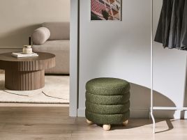 NAKUXA Boucle Ottoman Pouffe - Green