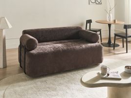 BACOVI Chenille Fabric 2 Seater Sofa - Dark Brown