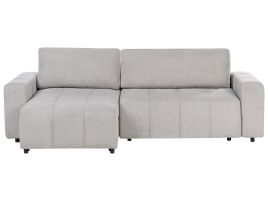 Corner Sofabed - INKVIN Right Hand Facing 3 Seater Fabric with Storage Light Grey