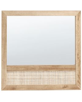 Wall Mirror ROSELL 60 cm 60 cm Engineered Wood Light Brown