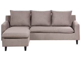 Right Hand Fabric Corner Sofa Taupe ELVENES
