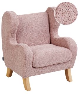 Kids Boucle Armchair Pink FARUM