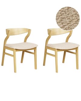 Set of 2 Dining Chairs MAROA Wood Light Beige
