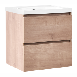 RAVELLETH Wall Mounted Bathroom Vanity with Basin Light Brown - 60cm