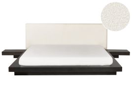 KEWI Bedframe Boucle 180 x 200cm EU Super Kingsize Bed Dark Ash Wood