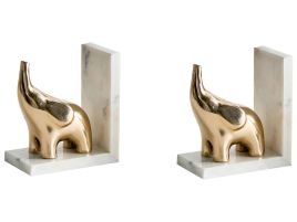 GAINSMERE Marble Bookends Set - Gold