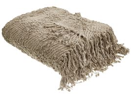 Blanket VELLA Cotton 200 x 220 cm Taupe