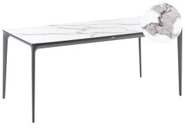 MERTONLEIGH Garden Dining Table Marble Effect - White with Black