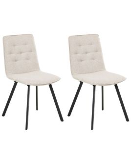 FIRTHCOMBE Fabric Dining Chairs - Set of 2 - Beige