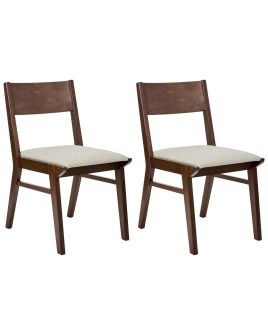 Set of 2 Dining Chairs ENOLA Wood Light Beige