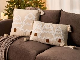 ORENVAR Cotton Decorative Cushions Set of 2 - Light Beige