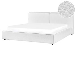 NEWARD Bedframe Boucle 160 x 200cm EU Kingsize Bed White