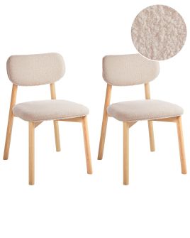 LIMLS Set of 2 Dining Chairs Boucle Light Beige