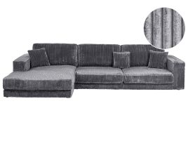 Corner Sofa - TOFOLEN Right Hand Facing 4 Seater Jumbo Cord Dark Grey