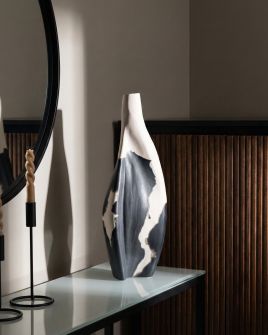 CISERO Decorative Vase - Black and Beige