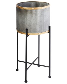 FEIULLE Elevated Plant Pot Metal 26 cm Grey