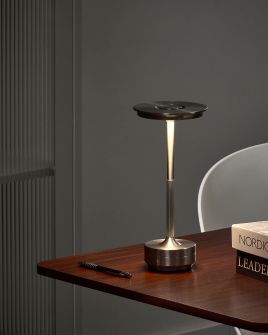 MAFARO Wireless LED Table Lamp with Dimmer - Silver