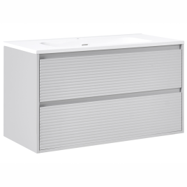 BAHIALA Wall Mounted Bathroom Vanity with Basin - Grey