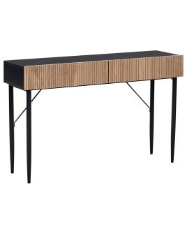 YLBTHE Console Table Wood Natural Ash Wood Black