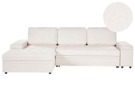 Corner Sofabed - HRESIY Right Hand Facing Boucle with Storage White
