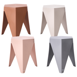 KELRAINE II Plastic Garden Stool Set of 4 - Multi Colour