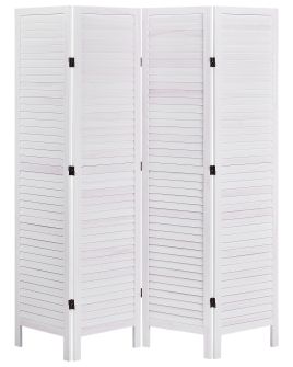 4 Panel Room Divider AVENES Off-White 163 cm 170 cm