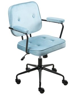 KELDMERE Velvet Office Desk Chair - Blue