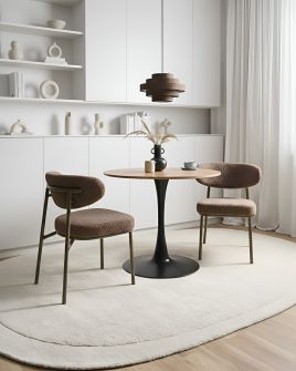 BINUVO Boucle Dining Chairs Set of 2 - Taupe