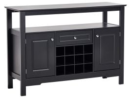OIMBOTN Wine Cabinet Wood Black