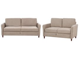 Fabric Living Room Sofa Set Taupe MARE