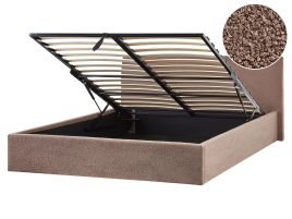OREBY Ottoman Bed Boucle 160 x 200 cm (EU King Size) Brown