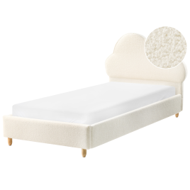 VAREN Single Boucle Fabric Kids Bed - Off-White