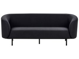 3 Seater Fabric Sofa Black LOEN