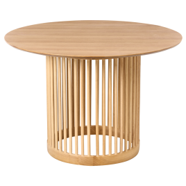 BOYLENA Wooden Round Dining Table - Light Oak