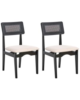 FRAMDON Wooden Dining Chairs - Set of 2 - Black