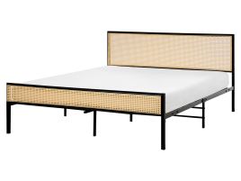 PVANTON Bed PE Rattan AVANTON 160 x 200 cm (EU King Size) Black