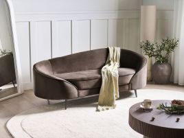 RAVAS Velvet 2 Seater Sofa - Dark Brown